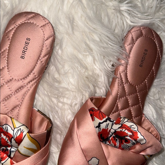 Birdies Songbird Mule Peach Floral Satin - Picture 6 of 7